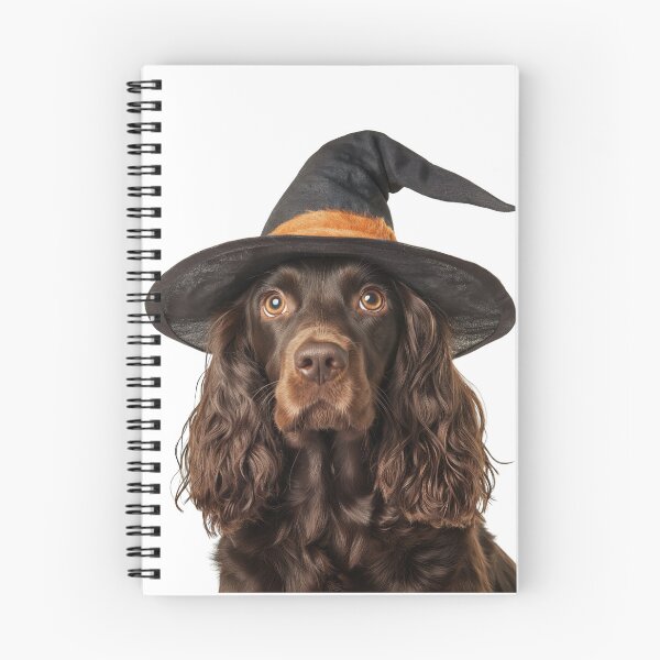 Item preview, Field Spaniel Dog Wearing Halloween Witch Hat designed and sold by LazyOwlStore.