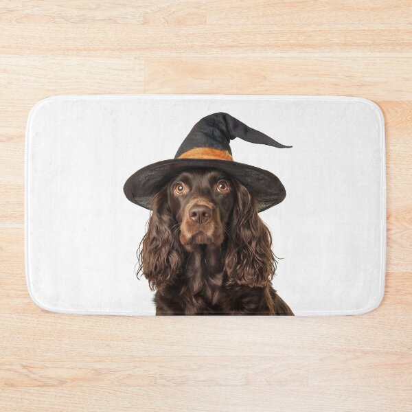 Item preview, Field Spaniel Dog Wearing Halloween Witch Hat designed and sold by LazyOwlStore.