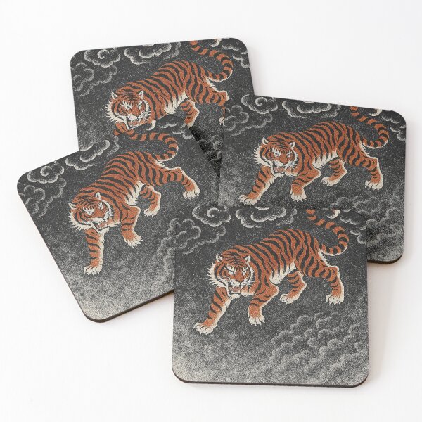 Item preview, Mystical Tiger in the Clouds Japanese Art Print designed and sold by weirdfishes123.