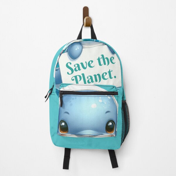 Item preview, Cute Dolphin with Save the Planet Sign designed and sold by MigWhimsy.