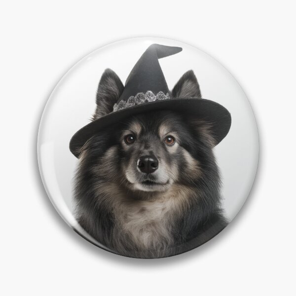 Item preview, Finnish Lapphund Dog Wearing Halloween Witch Hat designed and sold by LazyOwlStore.