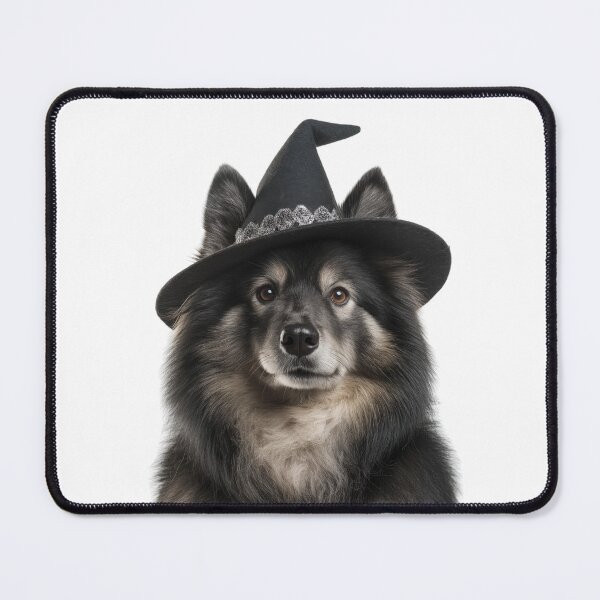Item preview, Finnish Lapphund Dog Wearing Halloween Witch Hat designed and sold by LazyOwlStore.