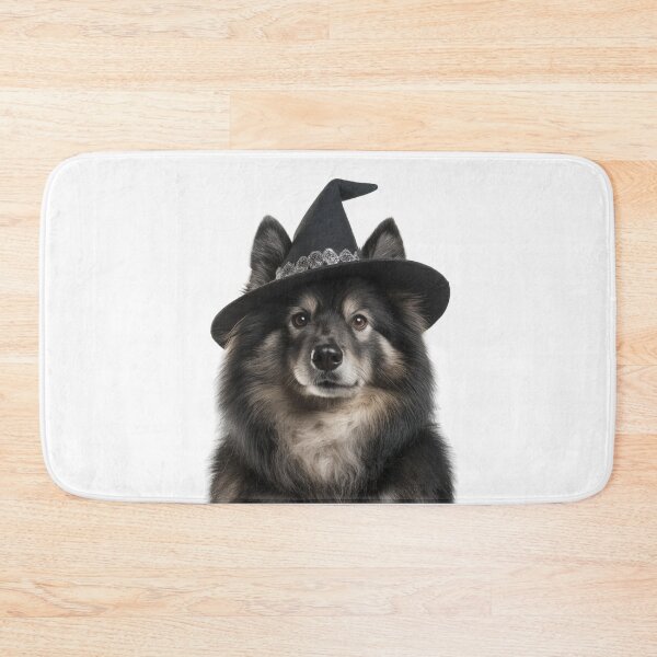 Item preview, Finnish Lapphund Dog Wearing Halloween Witch Hat designed and sold by LazyOwlStore.