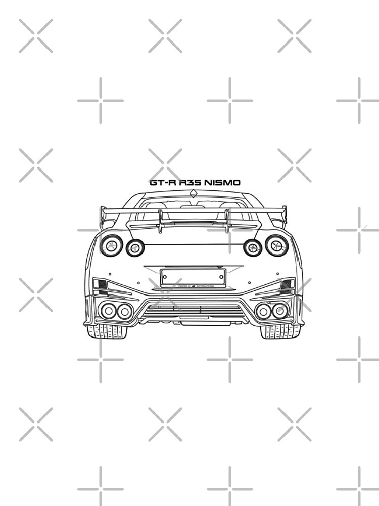 Thumbnail 4 of 4, iPhone Case, NISSAN GT-R R35 Line art designed and sold by sketchjuny.