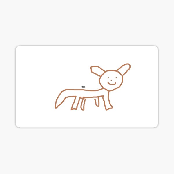 Vista previa del artículo con la obra «Un perro mal dibujado», diseñado y vendido por radioactiverats.