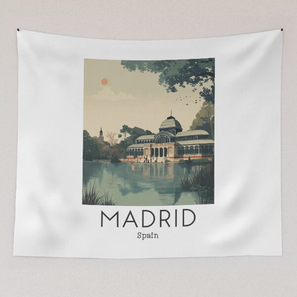 Item preview, A Vintage Travel Art of Madrid - Spain  designed and sold by GoodOldVintage.