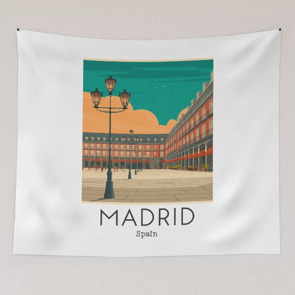 Item preview, A Vintage Travel Art of Madrid - Spain  designed and sold by GoodOldVintage.