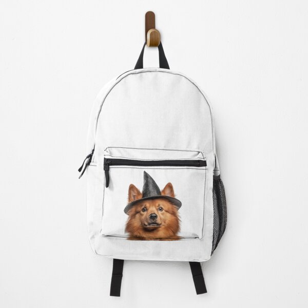 Item preview, Finnish Spitz Dog Wearing Halloween Witch Hat designed and sold by LazyOwlStore.