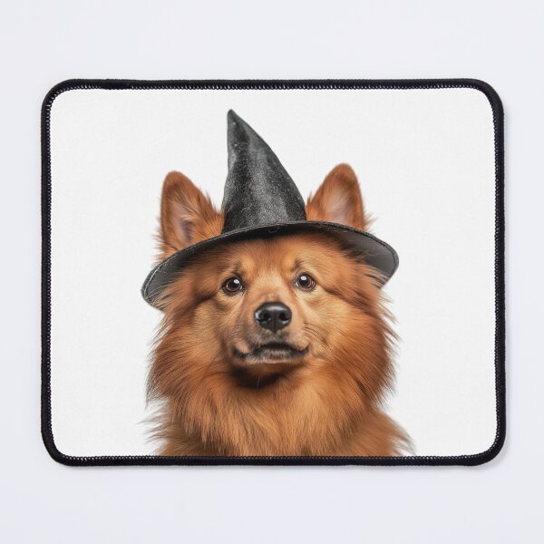 Item preview, Finnish Spitz Dog Wearing Halloween Witch Hat designed and sold by LazyOwlStore.