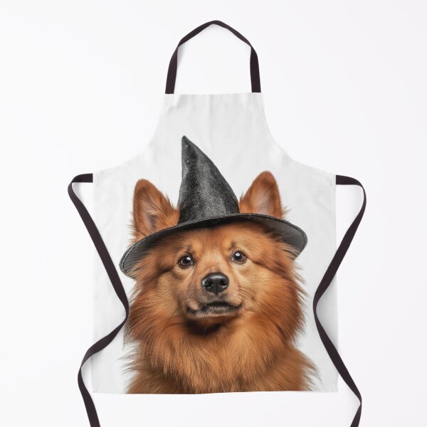 Item preview, Finnish Spitz Dog Wearing Halloween Witch Hat designed and sold by LazyOwlStore.