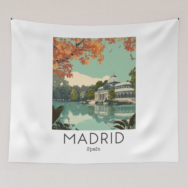 Item preview, A Vintage Travel Art of Madrid - Spain  designed and sold by GoodOldVintage.