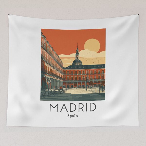 Item preview, A Vintage Travel Art of Madrid - Spain  designed and sold by GoodOldVintage.