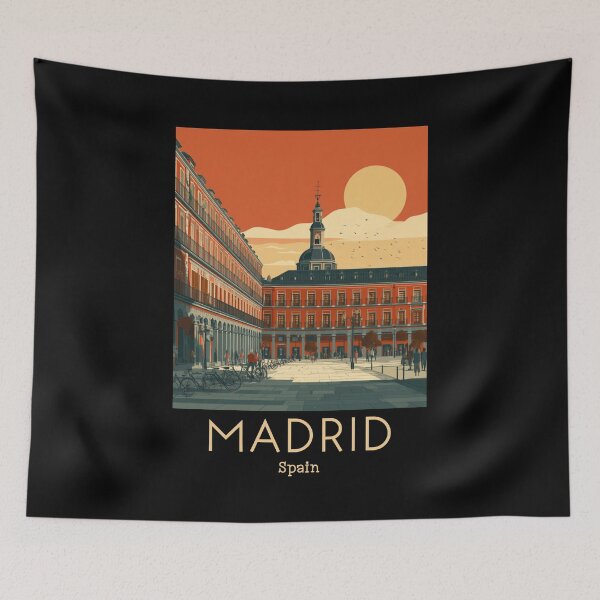 Item preview, A Vintage Travel Art of Madrid - Spain  designed and sold by GoodOldVintage.