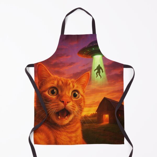 Item preview, Funny Cat Selfie With UFO and Bigfoot designed and sold by pixelTreads.