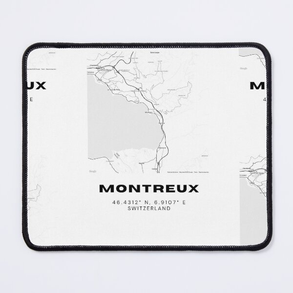 Item preview, Montreux Switzerland Minimalist Black & White Map Print designed and sold by RM-Journey.