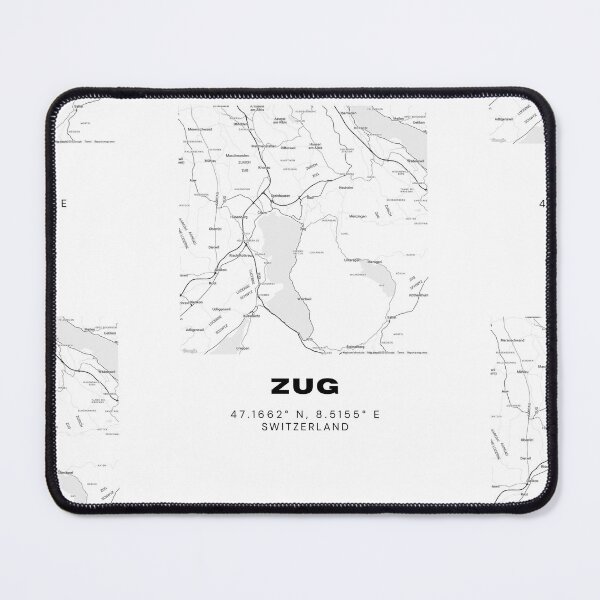 Item preview, Zug Switzerland Minimalist Black & White Map Print designed and sold by RM-Journey.