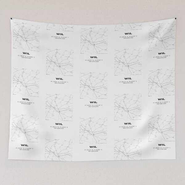 Item preview, Wil Switzerland Minimalist Black & White Map Print designed and sold by RM-Journey.