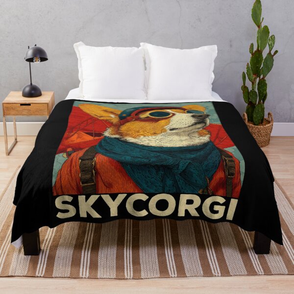 Item preview, SkyCorgi Funny Retro 1920s Corgi-Pilot Cute Corgis Dog Lover designed and sold by SecretDicer.