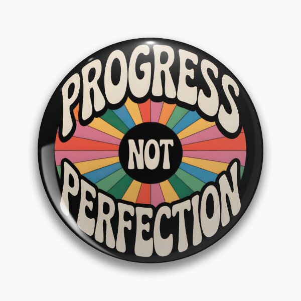 Item preview, Progress not Perfection | Inspiring Retro Vintage Design designed and sold by Altered Pixels.