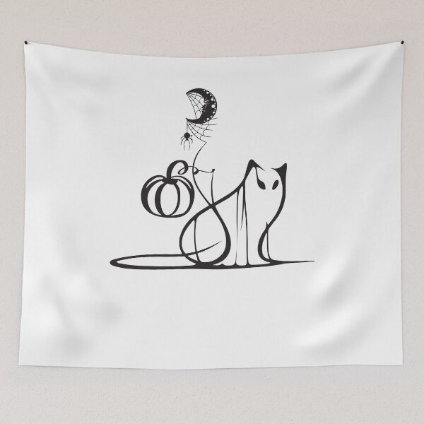 Item preview, Black Cat Art Pumpkin Crescent Moon Autumn Men Women Kids designed and sold by clothesy7.