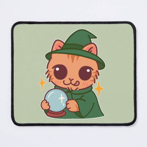 Item preview, Mystic Seer Cat with Crystal Ball | Cute Magical Cat Art designed and sold by BGMeYou.
