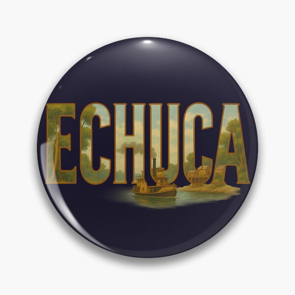 Item preview, Echuca Victoria Australia Vintage River Town Typography Art designed and sold by SwanAndStone.