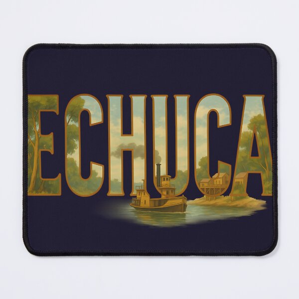 Item preview, Echuca Victoria Australia Vintage River Town Typography Art designed and sold by SwanAndStone.
