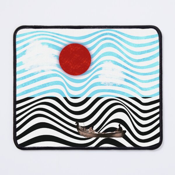 Item preview, Ocean waves vintage Gautama buddha ink art designed and sold by NadiTrends.