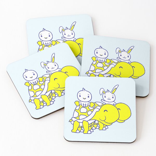 Item preview, 2 Bunny Bird Big Giant Tortoise Waving Two Team designed and sold by shirt-o-mat.