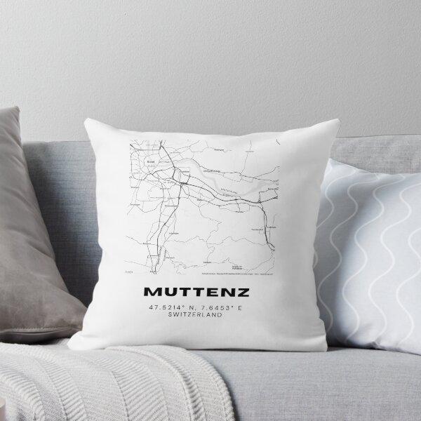 Artikel-Vorschau von Muttenz Schweiz Minimalistischer Schwarz-Weiß-Kartendruck, designt und verkauft von RM-Journey.