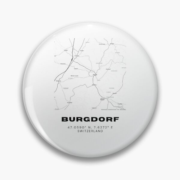 Item preview, Burgdorf Switzerland Minimalist Black & White Map Print designed and sold by RM-Journey.