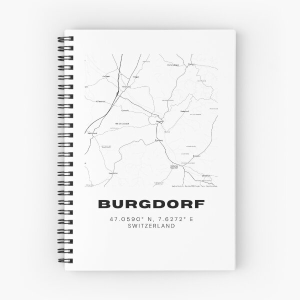 Item preview, Burgdorf Switzerland Minimalist Black & White Map Print designed and sold by RM-Journey.