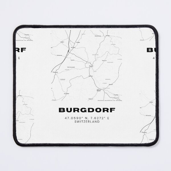 Item preview, Burgdorf Switzerland Minimalist Black & White Map Print designed and sold by RM-Journey.