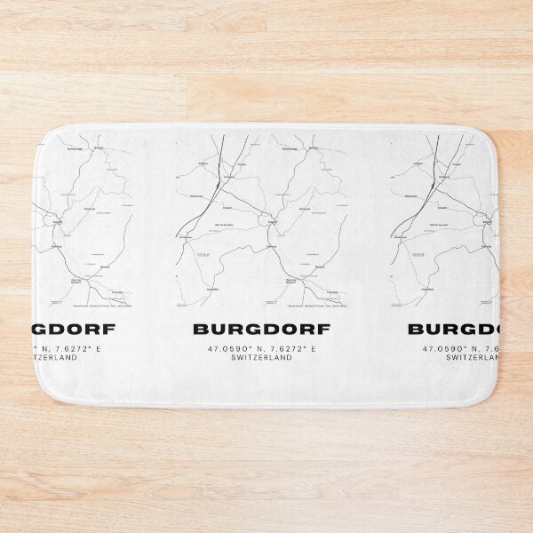 Item preview, Burgdorf Switzerland Minimalist Black & White Map Print designed and sold by RM-Journey.