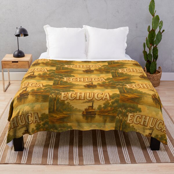 Item preview, Echuca Australia Vintage Travel Poster – Rustic River Town Artwork designed and sold by SwanAndStone.