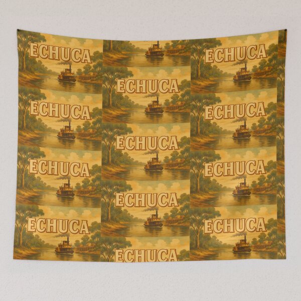 Item preview, Echuca Australia Vintage Travel Poster – Rustic River Town Artwork designed and sold by SwanAndStone.