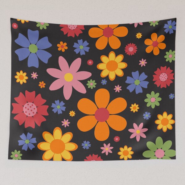 Item preview, Colorful Hippie Flower Pattern designed and sold by catchicadesign.
