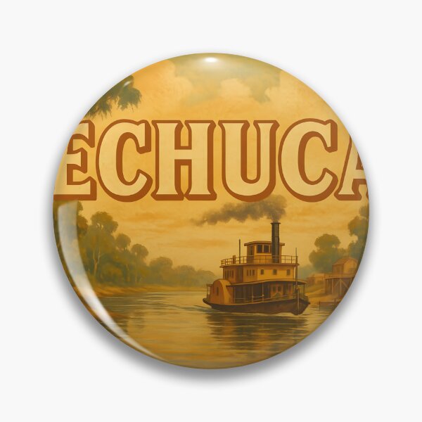 Item preview, Echuca Australia Vintage Travel Poster – Rustic River Town Artwork designed and sold by SwanAndStone.