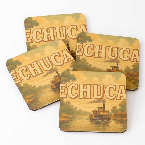 Item preview, Echuca Australia Vintage Travel Poster – Rustic River Town Artwork designed and sold by SwanAndStone.