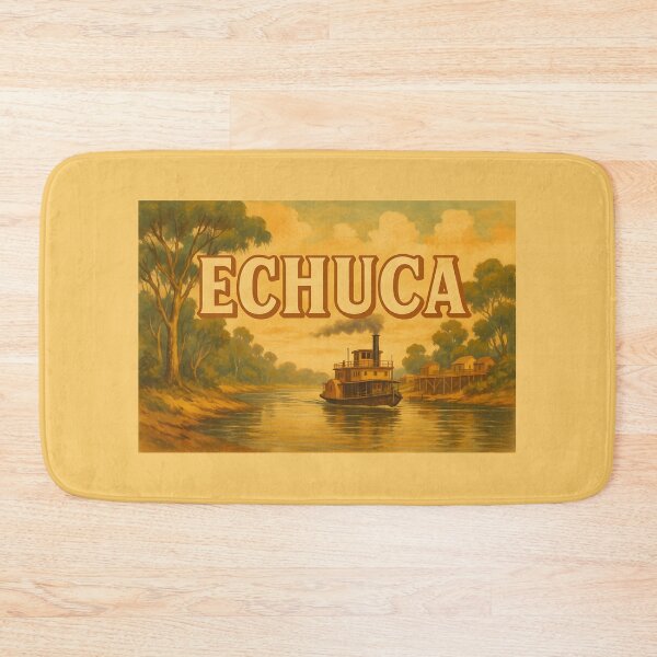 Item preview, Echuca Australia Vintage Travel Poster – Rustic River Town Artwork designed and sold by SwanAndStone.