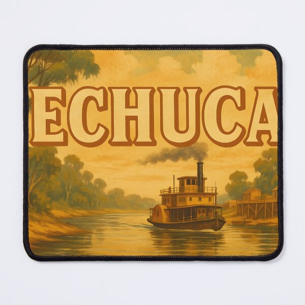 Item preview, Echuca Australia Vintage Travel Poster – Rustic River Town Artwork designed and sold by SwanAndStone.