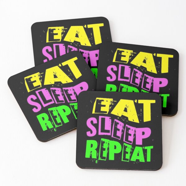Item preview, Eat. Sleep. Repeat – Colorful Motivational Text Design designed and sold by ArtiQreate.