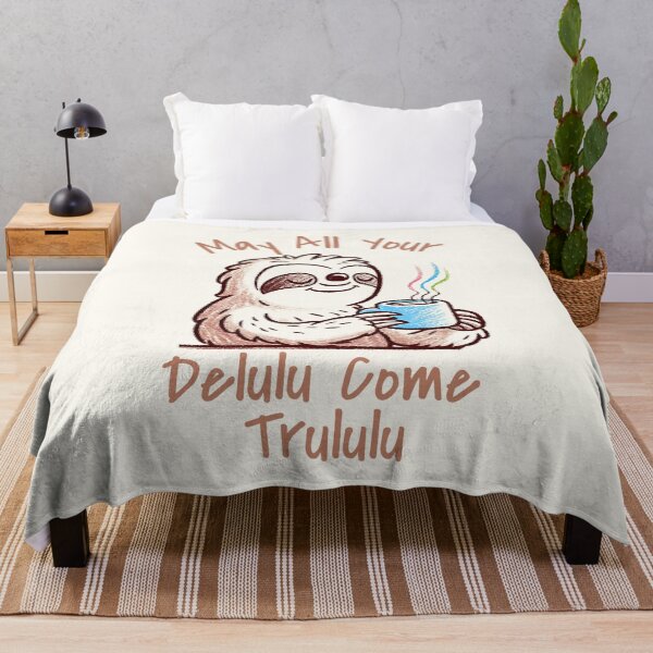 Item preview, May All Your Delulu Come Trululu Sloth Gen Z Aesthetic Funny TikTok Y2K Meme designed and sold by darkskydelights.