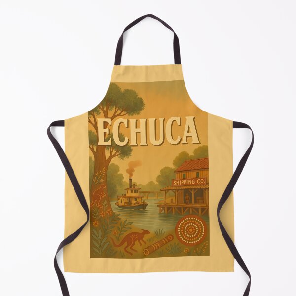 Item preview, Echuca – Vintage Australian River Town Illustration with Kangaroo designed and sold by SwanAndStone.
