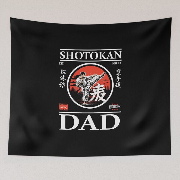 Item preview, Shotokan Karate Dad Design with Karateka and Kanji designed and sold by RetroMaritalArt.