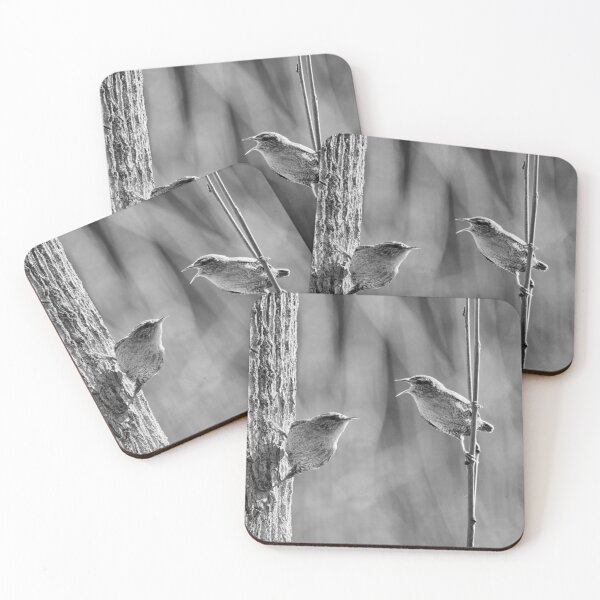 Item preview, Eurasian wren spring montage bw designed and sold by Jouko Lehto Photography.