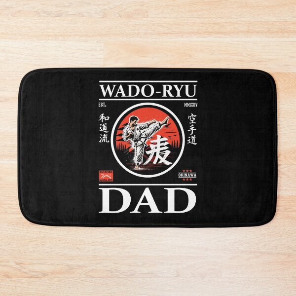 Item preview, Wado-Ryu Karate Dad design with karateka and kanji designed and sold by RetroMaritalArt.