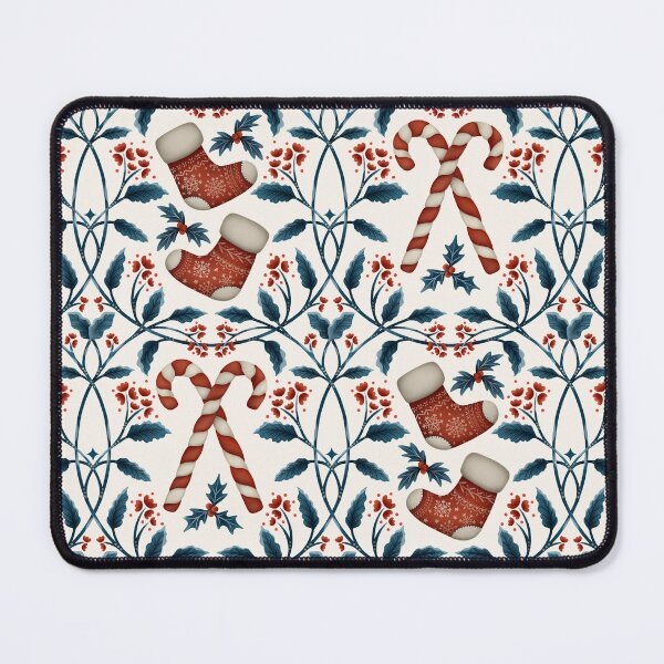 Item preview, Candy Cane & Cozy Socks Wreath - Christmas holidays botanicals designed and sold by OzdeBayer.