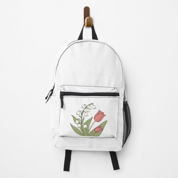Artikelvorschau, Schöne rosa, rote Tulpen und kleine weiße Tulpen mit grünen Blättern entworfen und verkauft von Merrylands Artshop.