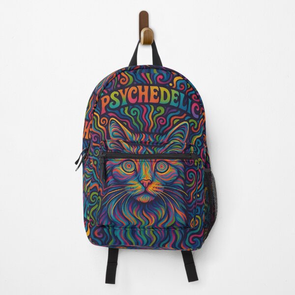 Item preview, Psychedelic Rainbow Cat Art with Hypnotic Eyes designed and sold by Amr Siam.
